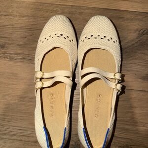 Rothy's Cream and Blue Women's Flats